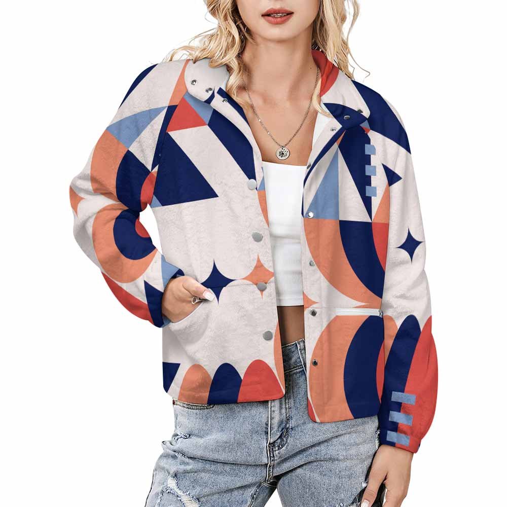 Custom Stand collar plush jacket product view 1