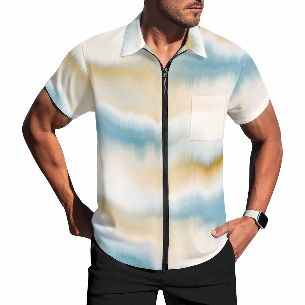 Custom Zippered short-sleeved shirt — Style 01 product view 1