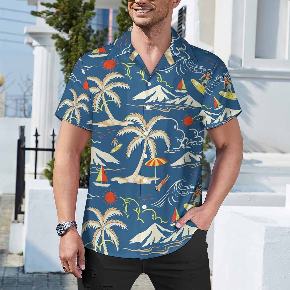 Custom Cuban collar shirt — Style 01 product view 3