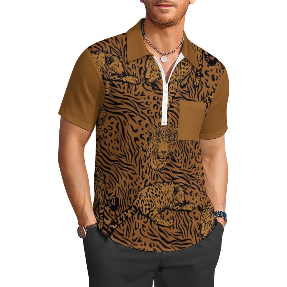 Custom Half zip single pocket shirt — Style 02 product view 1