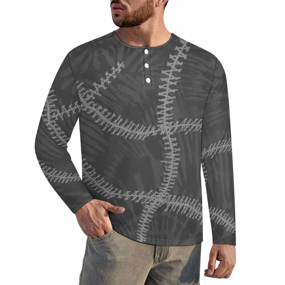 Custom Long sleeved Henry shirt — Style 01 product view 1